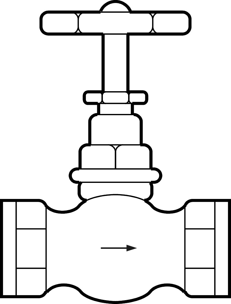 Durchgangsventil  1 1/2 "  Ms  ohne Entlüftung